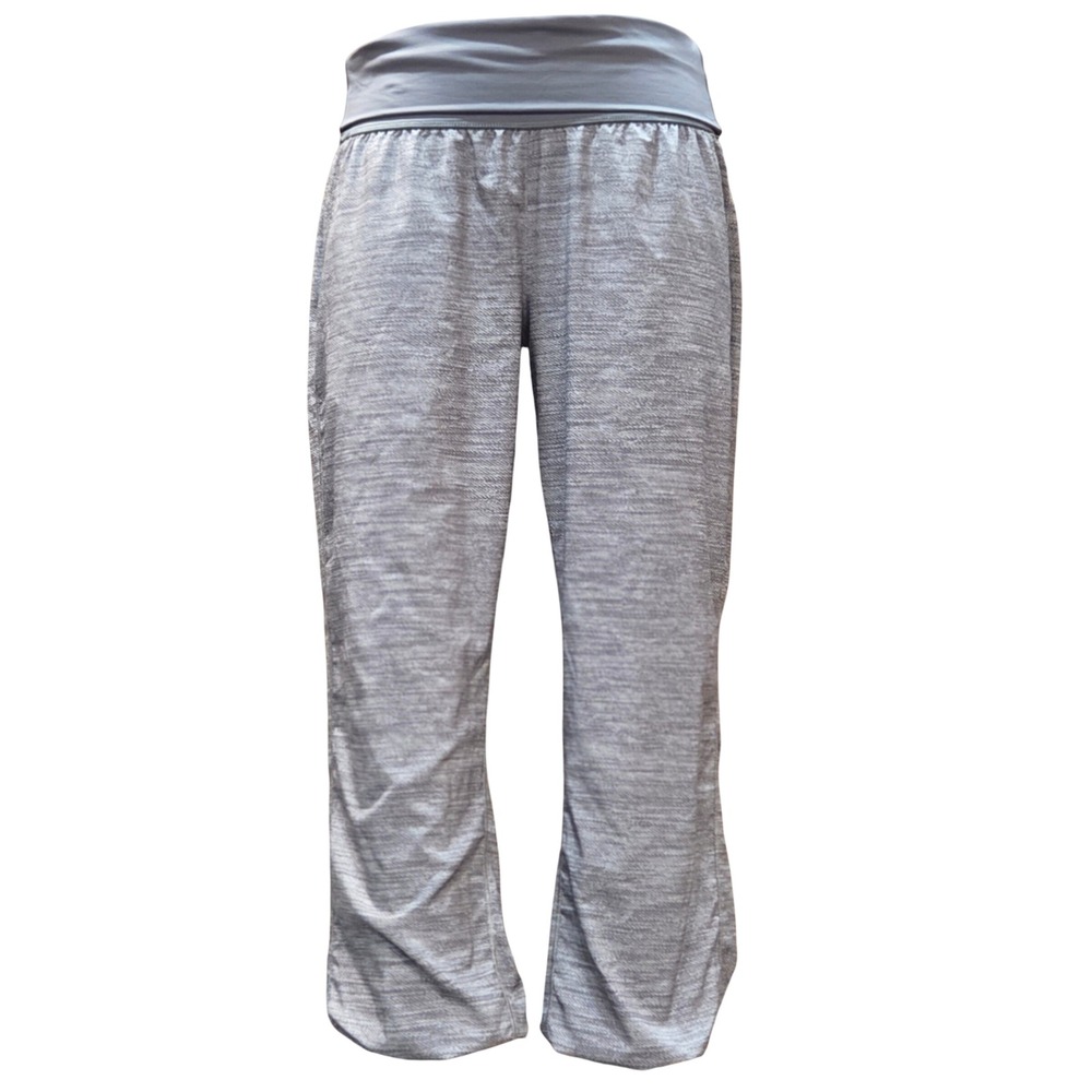 Lululemon Rare/Vintage Om Pant Capri Foldover Waist Harem Joggers Grey/White Sz8